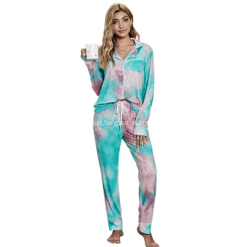 Pijamas de algodão malha de loungewear feminino